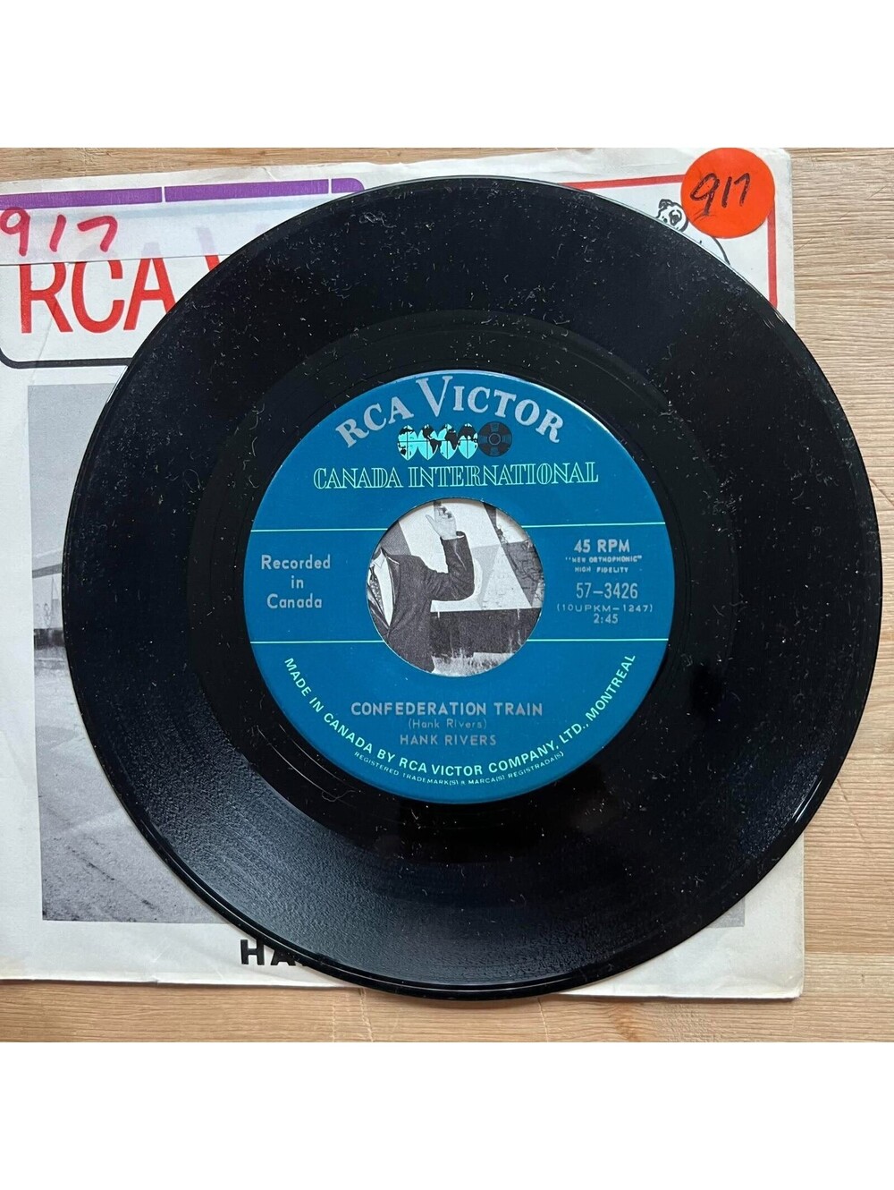 Hank Rivers - Confederation Train/Hank's Centennial Travels 45rpm VG+ R17